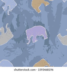 Decorative elephant on pattern for textile,fabric,wallpaper,vector drawing