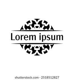 Decorative emblem badge template with abstract petal shapes