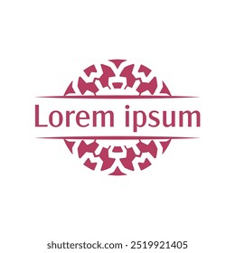 Decorative emblem badge template with abstract petal shapes