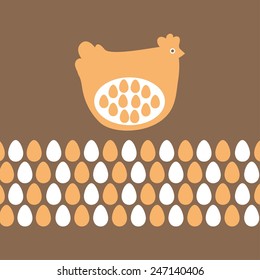 decorative emblem chicken and egg design