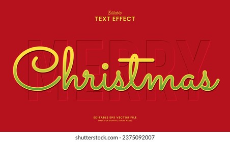 decorative embossed christmas editable text effect vector design