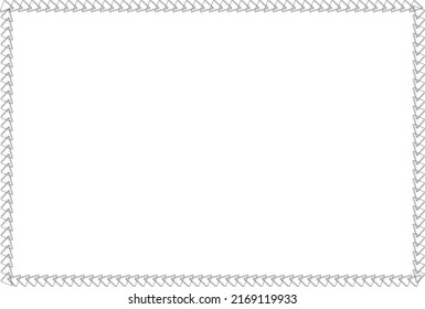 Decorative empty frame with lines pattern. Patterned abstraction of vector design elements. 
