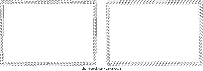 Decorative empty frame with lines pattern. Patterned abstraction of vector design elements. Vector, illustration