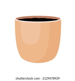 Dekorative leere Töpfe für Indoor-Pflanzen. Vektorgrafik einer Blumenvase.