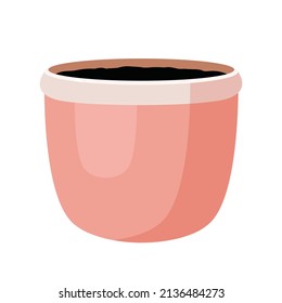 Decorative empty pots for indoor plants. Vector illustration of a flower vase.