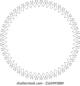 Decorative empty round frame with lines pattern. Patterned abstraction of vector design elements. Vector, illustration