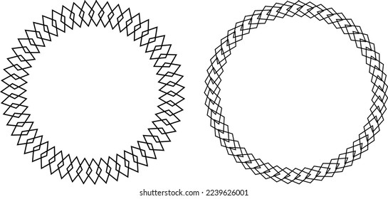 
Decorative empty round frame with lines pattern. Patterned abstraction of vector design elements. Vector, illustration