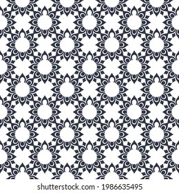 Decorative endless symmetrical motif. Geometric vector seamless pattern design template