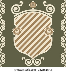 escudo decorativo, elemento de design vetorial, brasão estilizado de armas, símbolos heráldicos