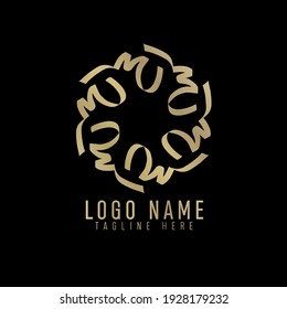 Diseño decorativo del logotipo de oro eterno