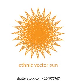 decorative ethnic abstract vector sun design icon element
