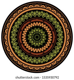 Decorative ethnic color ornament isolated on white. Good decoration for the holidays. Perfect for printing, greeting card.