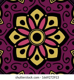 Decorative ethnic color ornament isolated on white. Good decoration for the holidays. Perfect for printing, greeting card.