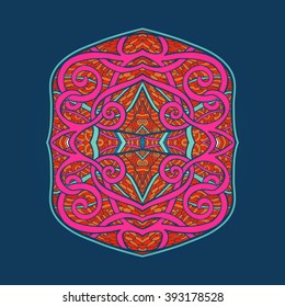 Decorative ethnic element. Tibet style.  Vector illustration.
