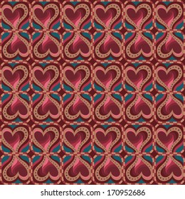 decorative ethnic love heart pattern. vector seamless 