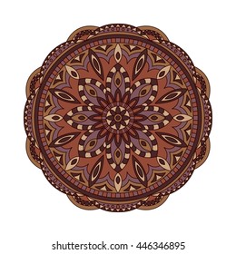 Decorative ethnic mandala. Outline isolates ornament. Vector design with islam, indian, arabic motifs.