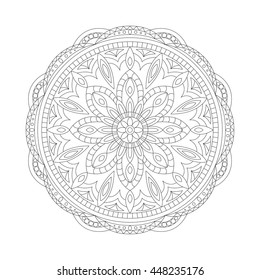 Decorative ethnic mandala. Outline isolates ornament. Vector design with islam, indian, arabic motifs.