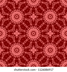decorative ethnic ornament. Seamless vector illustration. Floral style. for printing on fabric, paper for scrapbooking, wallpaper, cover, page fantastic mandala book