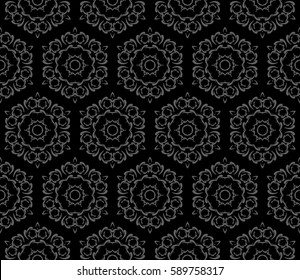 decorative ethnic ornament. Seamless vector illustration. Floral style. For interior design, fabric print, page fill, wallpaper, textile
