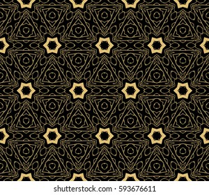 decorative ethnic ornament. Seamless vector illustration. Floral style. For interior design, fabric print, page fill, wallpaper, textile