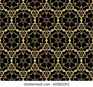 decorative ethnic ornament. Seamless vector illustration. Floral style. For interior design, fabric print, page fill, wallpaper, textile