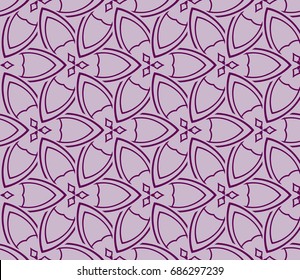 decorative ethnic ornament. Seamless vector illustration. Floral style. For greeting cards, invitations, cover book, fabric, scrapbooks. purple color