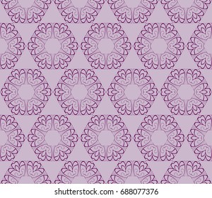 decorative ethnic ornament. Seamless vector illustration. Floral style. art and fashion pattern. purple color