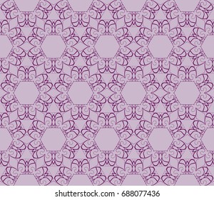 decorative ethnic ornament. Seamless vector illustration. Floral style. art and fashion pattern. purple color