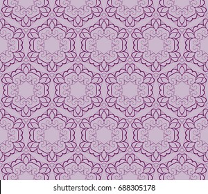decorative ethnic ornament. Seamless vector illustration. Floral style. art and fashion pattern. purple color