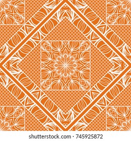decorative ethnic ornament. Seamless vector illustration. Floral mandala style. For interior design, fabric print, page fill, wallpaper, textile