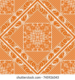 decorative ethnic ornament. Seamless vector illustration. Floral mandala style. For interior design, fabric print, page fill, wallpaper, textile