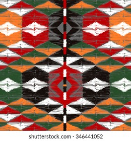 Patrón étnico decorativo. Motivos indios americanos. Antecedentes con adorno tribal azteca.