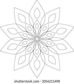 Decorative ethnic round mandala pattern. Anti-stress coloring book page for kids and adults. Decorative round ornaments. Oriental vector, Anti-stress therapy patterns. Weave design elements. Yoga logo