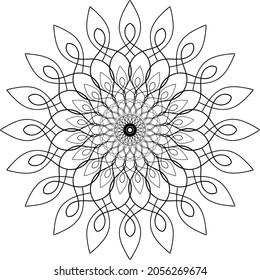 Decorative ethnic round mandala pattern. Anti-stress coloring book page for kids and adults. Decorative round ornaments. Oriental vector, Anti-stress therapy patterns. Weave design elements. Yoga logo