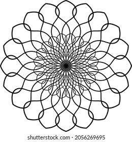 Decorative ethnic round mandala pattern. Anti-stress coloring book page for kids and adults. Decorative round ornaments. Oriental vector, Anti-stress therapy patterns. Weave design elements. Yoga logo