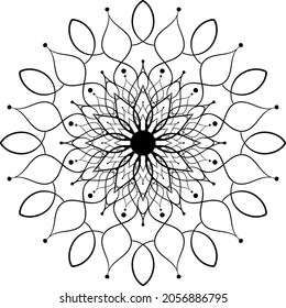 Decorative ethnic round mandala pattern. Anti-stress coloring book page for kids and adults. Decorative round ornaments. Oriental vector, Anti-stress therapy patterns. Weave design elements. Yoga logo
