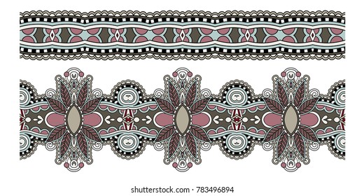 decorative ethnic stripe pattern, indian paisley design, vector illustration