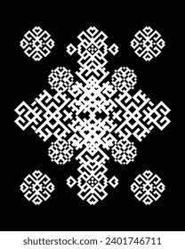Decorative ethnic tribs ornament border frame monochrome set geek ancient vector printable