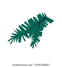 Decorative evergreen pine branch isolated on white background. Christmas tree branch cut out. Fir branch. Winter element. Flat style. Vector illustration.