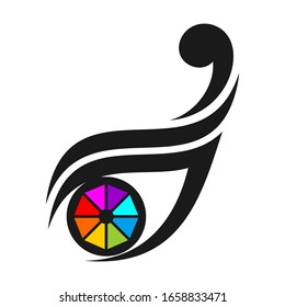Decorative eye on a white background in vector EPS8