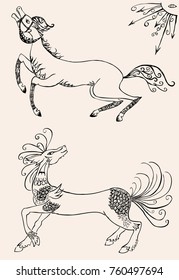 Decorative fabulous horses