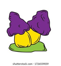 Decorative, fantastic mushroom. Vector hand-drawn illustration.Botanical design.