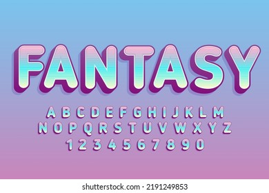 vector de efecto de texto del alfabeto de fantasía decorativa