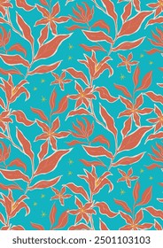 DECORATIVE FASHION FLORAL PATTERN VECTOR