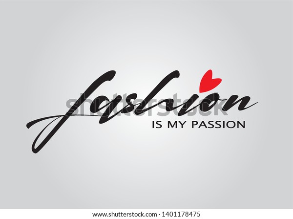 Decorative Fashion My Passion Text Red Stock Vector Royalty Free 