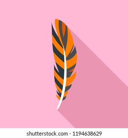 Decorative feather icon. Flat illustration of decorative feather vector icon for web design
