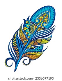 Decorative  Feather Vector Logo Design