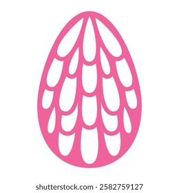 Decorative Feather-Inspired Happy Easter Egg Logo Illustration with Soft Pink