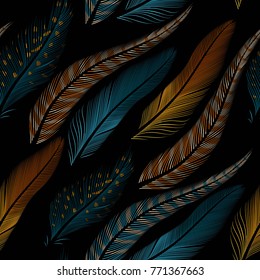 Decorative feathers seamless