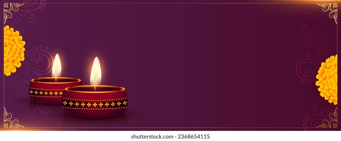 decorative festival banner with text space for diwali season 